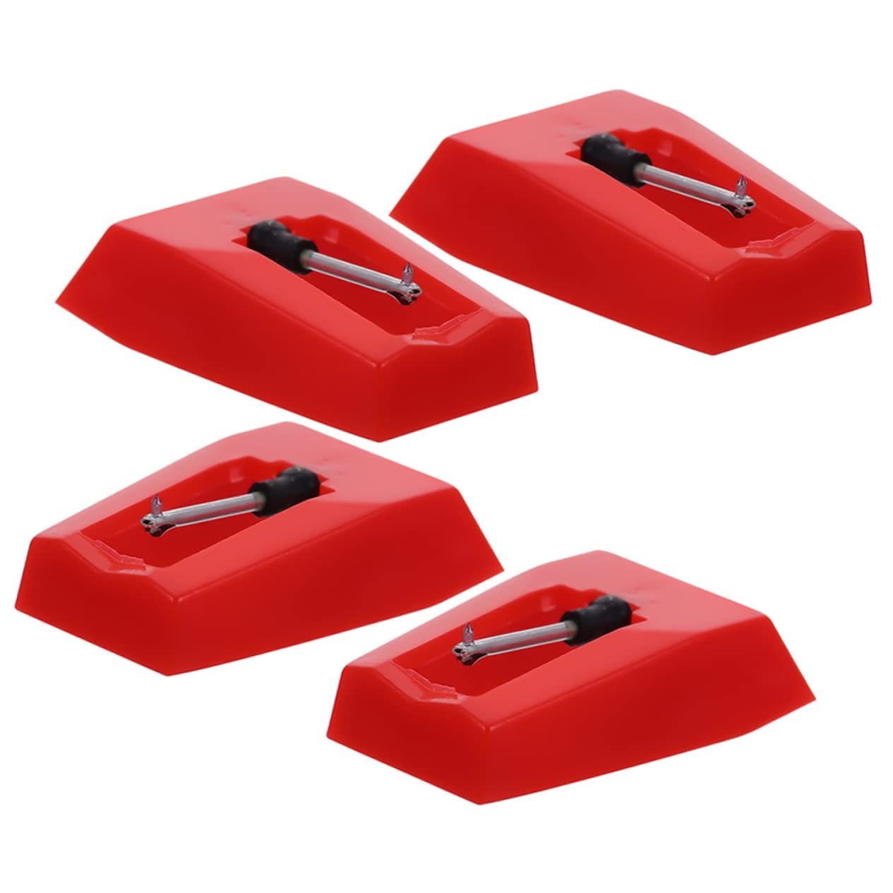 ibasenice Vinyl Record Accessories 4pcs Aluminum Record Player Needles Replacement Stylus for Turntable Easy to Install