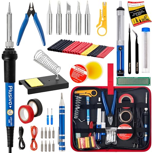 Soldering Iron Kit, 60W Soldering Iron Adjustable Temperature 25-in-1, 5 Solder Tips,...