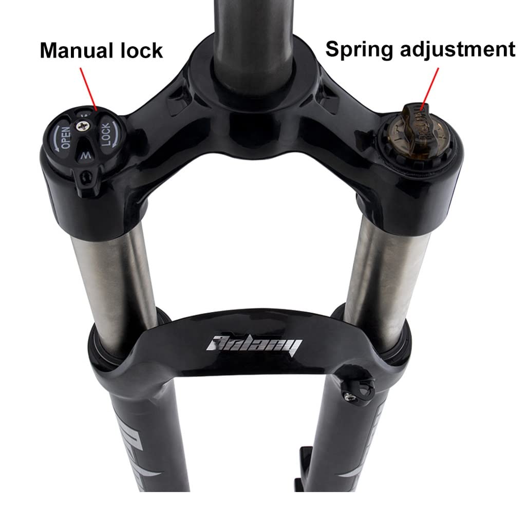 MZP VTT Fourche Suspension Pour Vélo 26" 27.5 29" Droit 1 1/8" Huile/Ressort Voyage 100mm Frein Disque Verrouillage Manuel QR 9mm Fourche Vélo (Color : C-White, Size : 29in