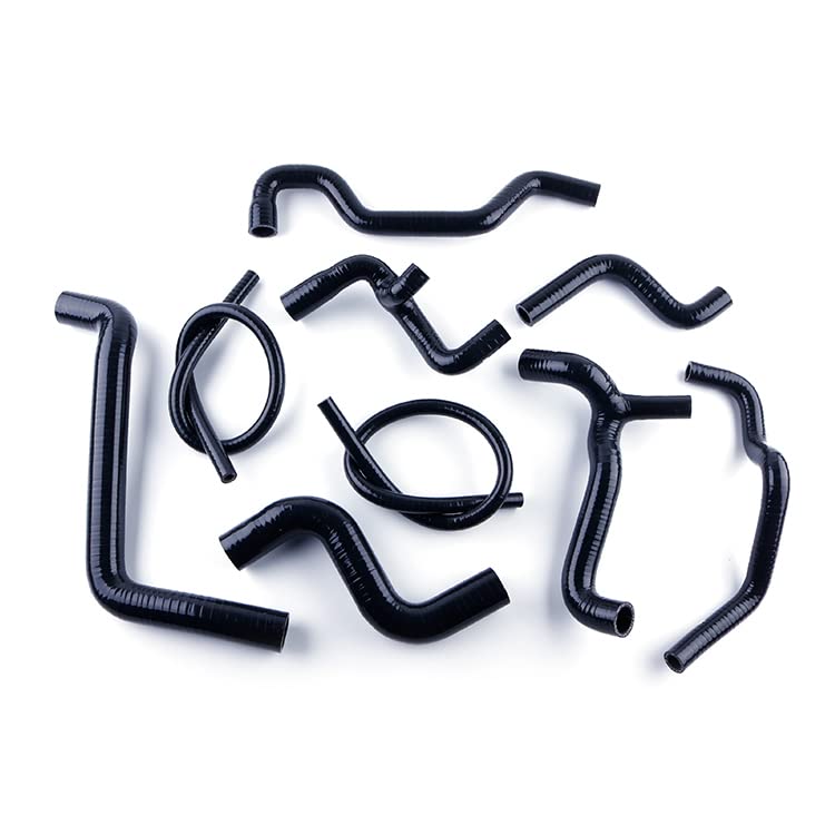 Kit de tubo refrigerante de silicona para radiador para Volkswagen Golf MK3 GTI 2.0L 8V 115CV 1992-1998 (Negro)
