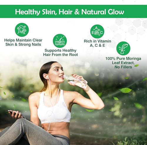 Image of Well-Being MORA Moringa Oleifera Capsules - Premium Leaf Extract - Green Superfood Supplement - Vegan - 120 Capsules