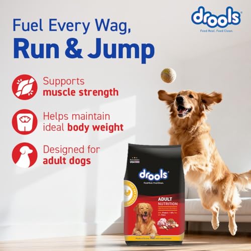 Image of Drools Adult Dry Dog Food 10kg | Chicken & Egg Flavour | Omega 3 & 6 for Healthy Growth | Better Digestibility & Health | Maintains Joint Health | Helps Control Tartar Build Up