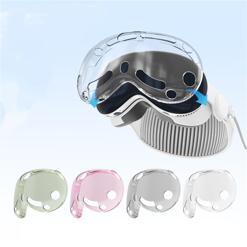 Coque de protection compatible avec Apple Vision Pro, coque transparente en TPU pour accessoires Vision Pro, protection d'écran pour casque de réalité virtuelle, coque anti-rayures (noir)