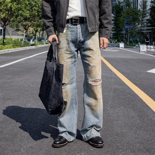 Red Tornado Mud Stained Flare Denim Pants2