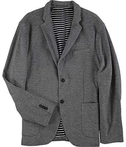 Michael Kors Mens Knit Three Button Blazer Jacket, Grey, 44 Regular
