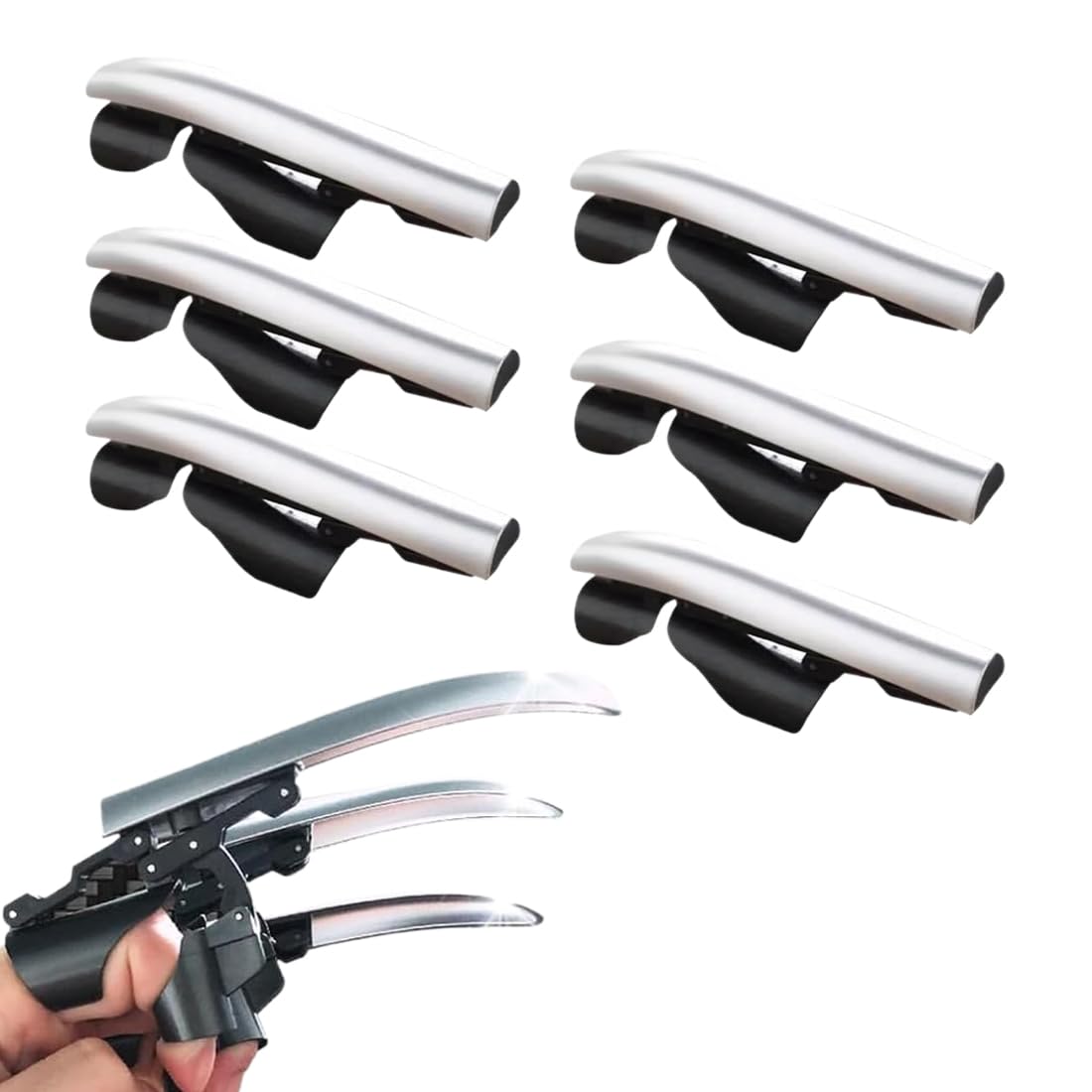 6 Pièces Griffes Rétractables de Wolverine, Griffes de Loup en Plastique Extensibles, Costume Cosplay Wolverine pour Adultes et Enfants (Argenté)