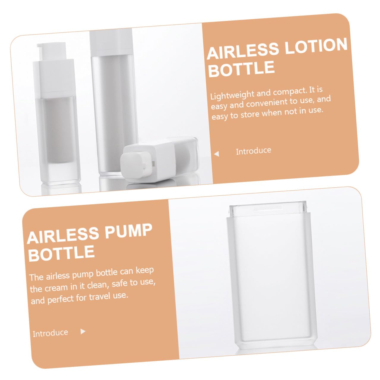 TEHAUX Set 3 Bottiglie Airless da Viaggio 50ml, Dispenser Vuoto per Lozione e Crema, Materiale As e Pp, Facili da Conservare per Palestra e Cena