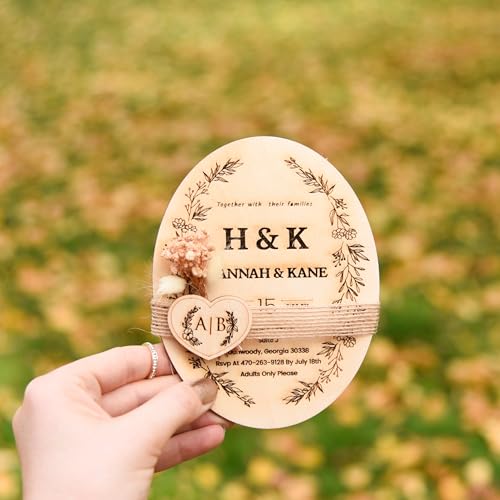 Trendprintstore Floral & Wooden Wedding Invitation thumb #3