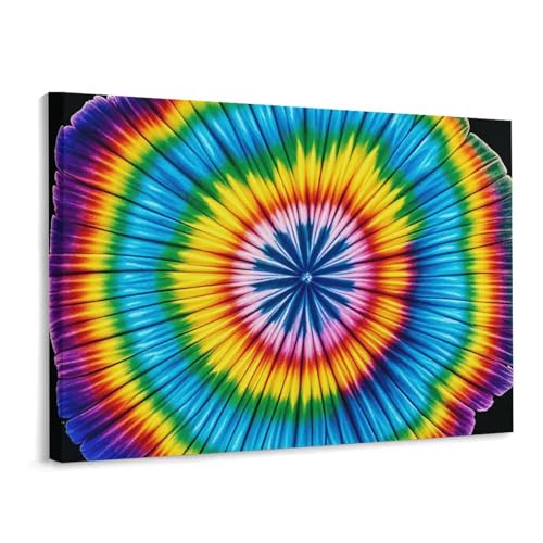 Toile murale tie dye de Noël : idée cadeau originale pour salon