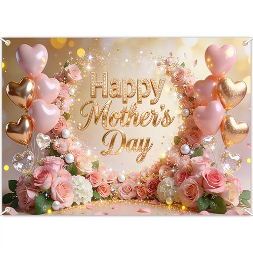 Fondo para fiesta Día de la Madre 8x6 ft rosa miniatura 1