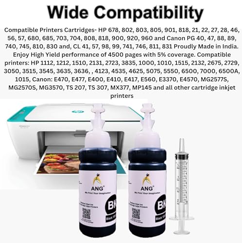 Image of ANG Ink Suction Tool Kit for Cannon 810, 811, 810 X, 811 X, 47, 57, 745, 746, 745 X & 746 X (Black 2 Refill + 1 Syringe)