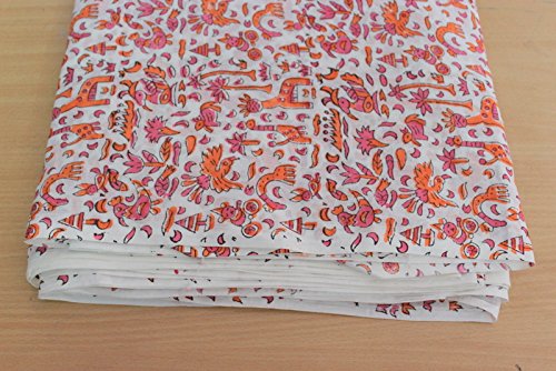 Drukowana miękka tkanina bawełniana ręcznie drukowana indyjska tkanina, miękka tkanina bawełniana od The Yard Fabric, Jaipuri Kurti tkanina z nadrukiem na letnią sukienkę (20