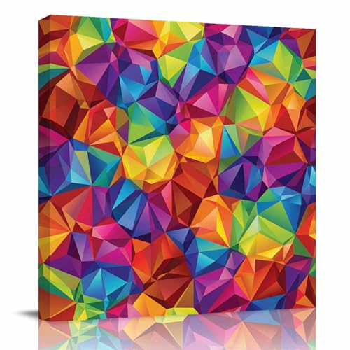 Abstract Geometric Canvas Print Wall Art Vintage Color Modern Artificial