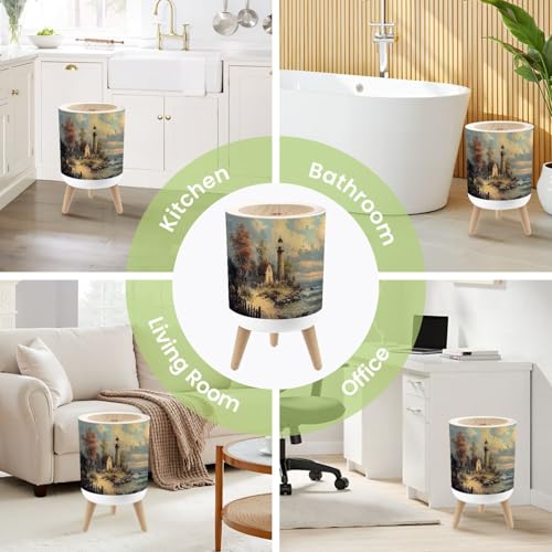 Caneca de basura pequeña redonda con tapa 7 litros miniatura 6