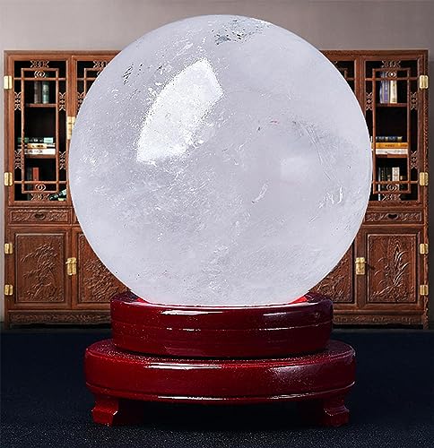 Boule de cristal de quartz blanc transparent 70mm avec support