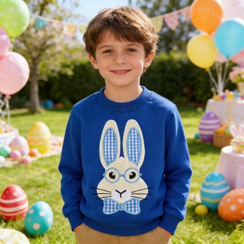 Image of Akyzic Boys Sweatshirts Cotton Long Sleeve Crewneck Pullover Toddler Kids Winter Warm Shirt Sweater Tops 3t-8t