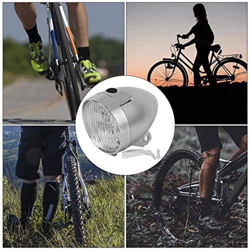 Luci Bicicletta 3 LED, Retro Argento Luce Bici