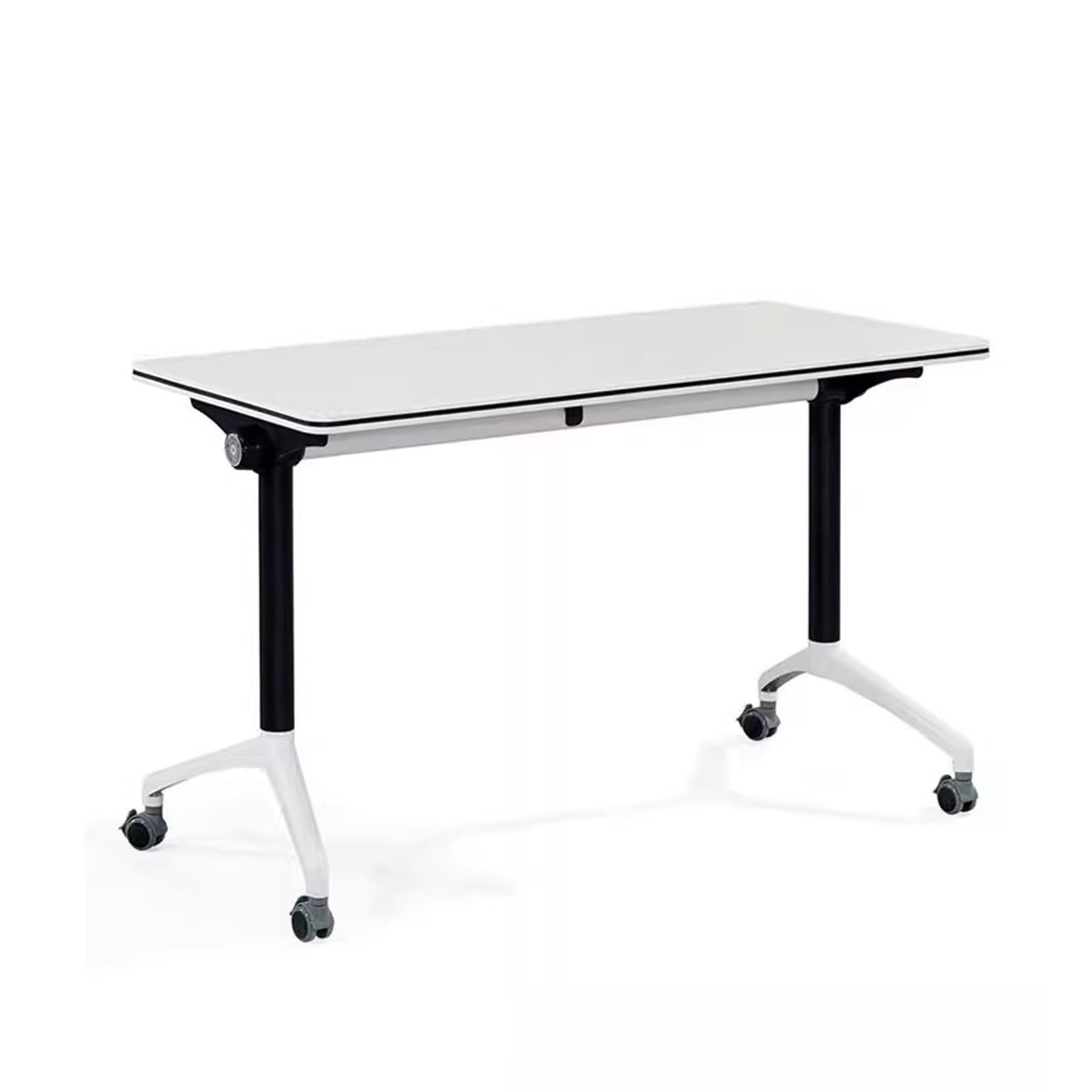 Table de conférence Pliante Portable, Bureau Mobile réglable en Hauteur, multifonctionnelle, pour Bureau, Salle de Classe, Formation, Salle de réception, Blanche, 160 x 50 x 75 cm