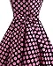 Bbonlinedress Vestidos de 1950 Estampado Vintage Retro Cóctel Rockabilly con Lazo Black...