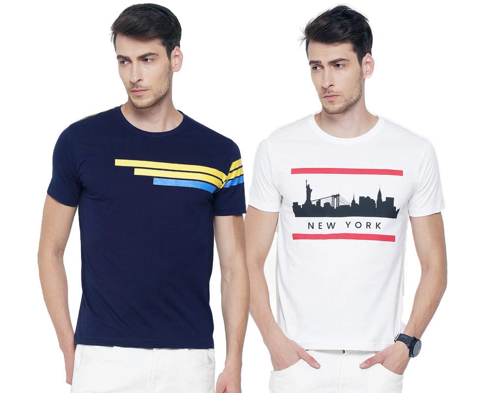 VOYAGUE Men's T-Shirt (Pack of 2)