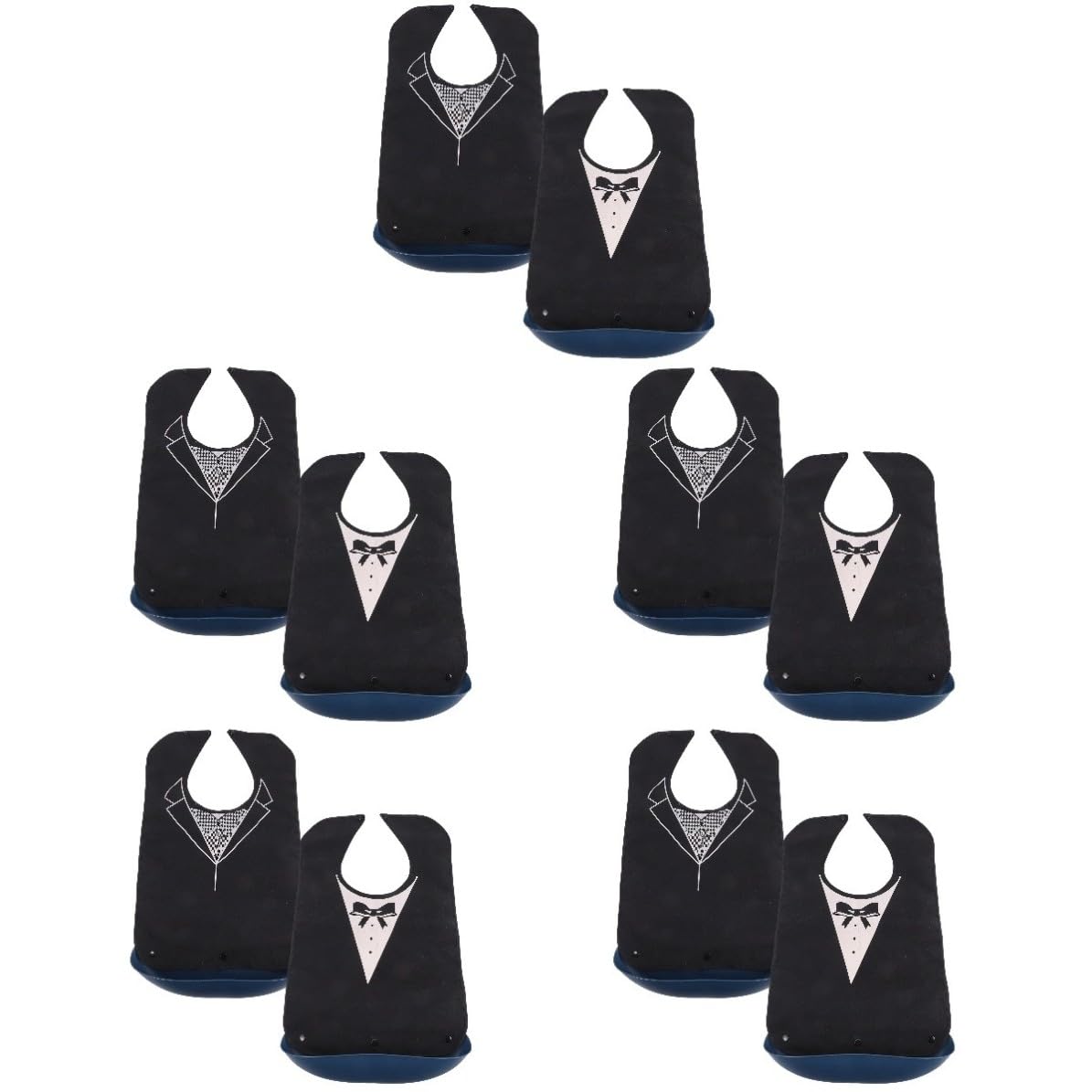 Gatuida 10 Pièces Bavoir Pliant Réutilisable Adulte en Polyester Noir,