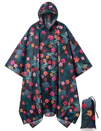 Image of salamra Hooded Rain Poncho Waterproof Raincoat Jacket for Men /Women /Adults with Pocket