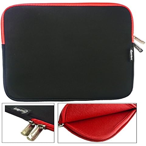 Emartbuy Dark Grey/Red Neoprene Case for Surface Pro Cover