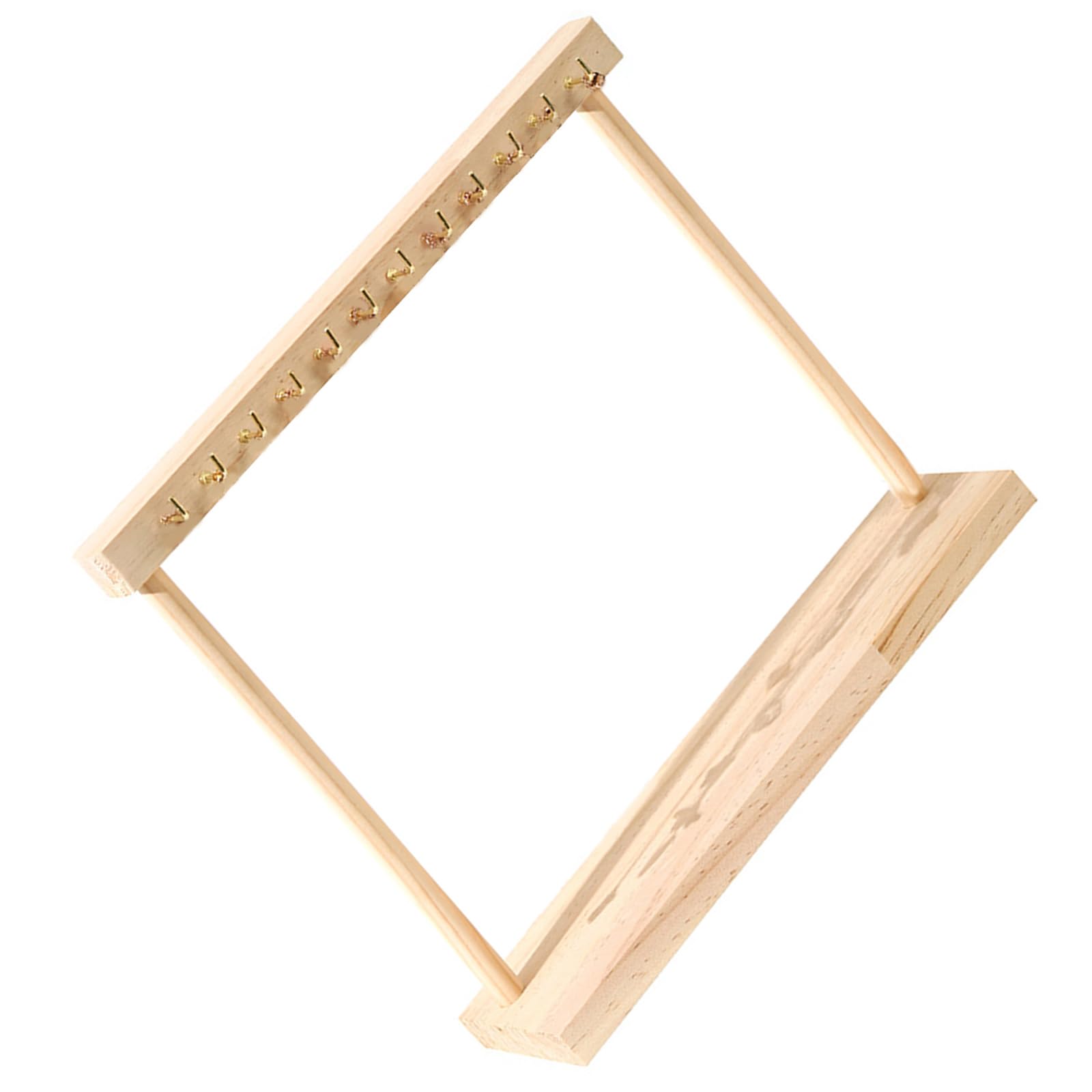 RAFGALDEX Sturdy Natural Wood Necklace Rack Wood Necklace Showcases Easy Access Stand Rack for Daily Use and Storage Jewelry Stand
