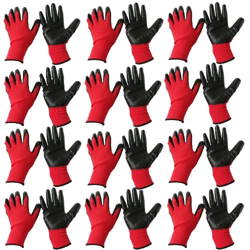 7Shield Multipurpose Nylon Cut Proof PU Nitrile Coating Work Safety Gloves, Hand & Fingers, Gardening, Mechanical, Construction, Agriculture & Automotive, Durable & Comfortable (12 Pairs Red Black) (B0C7W5GGV6) Amazon Price History, Amazon Price Tracker