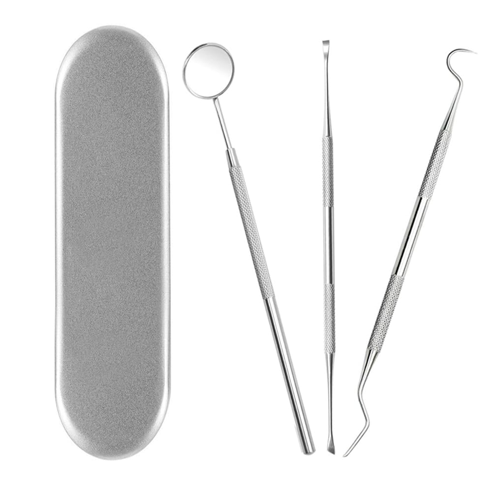 3Pcs Dental Tools Teeth Care kit Calculus and Plaque Remover Set Tooth Pick with Mouth Mirror Teeth Cleaning