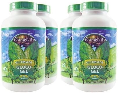 4 Bottles Ultimate Gluco-Gel 240 Capsules Each Youngevity Glucosamine Sulfate 500mg Joint Support (Ships Worldwide)