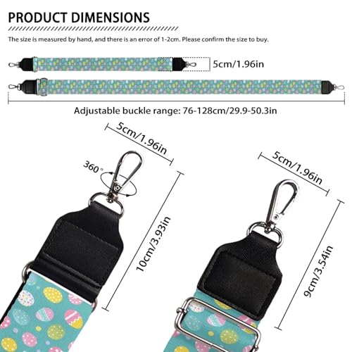 Image of Halloween Handbag Strap Canvas Purse Strap Colorful Bat Black Shoulder Strap Multicolor Bats Replacement Strap
