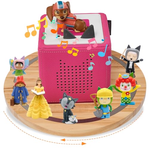 Gieanoo 360Round Turntable for Tonies Shelf for 10-20 Characters Natural