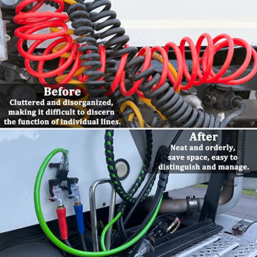 Yiachuii 15Ft 3 In 1 Abs & Power Air Line Hose With Glad Hand Tender Spring Kit Gladhand & Rubber Seals Air Lines For Semi Truck Tractor Trailer #TOP7