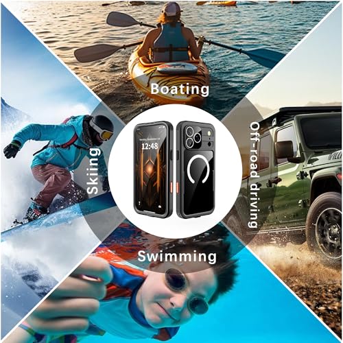 GOLDJU Magnetic for iPhone 17 Pro Max Case, Waterproof, Black - image 7