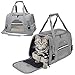 GerTong Sac Transport Chat, Sac Transport Chien Respirant et Pliable Cage de Transport Chat, avec Bandoulière Réglable Matelas en Peluche Amovible, pour Chaton Petit Chien Lapin Animal