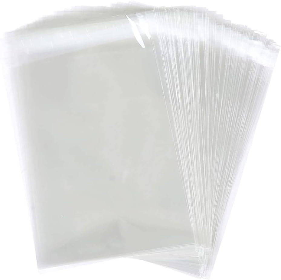 Muyindo 100 Pieces (5x7 Inch) Clear Plastic Bags for Packaging, Strong Packing Self Adhesive Cellophane Bag