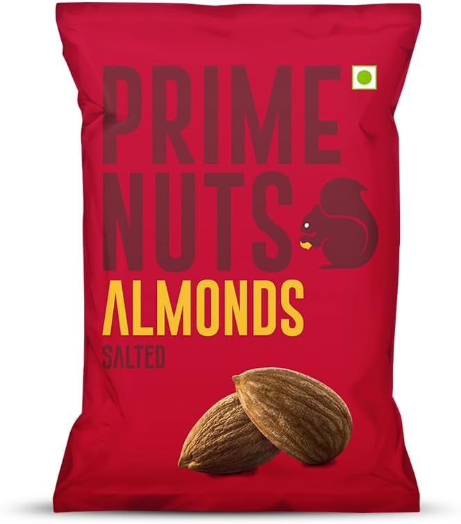 Prime Nuts Salted Almonds | High in Protein & Antioxidants | Rich in Magnesium & Vitamin E | Dietary Fibre | Healthy Immune System | Healthy Ready to Eat Snacks | 150 gm