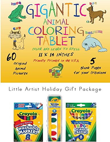 DEBRADALE DESIGNS Gigantic Animal Coloring Book for Toddlers with Crayola Washable Crayons, Crayola Washable Markers & Crayola Washable Paints- Parents & Toddlers Love This Coloring Book Set!