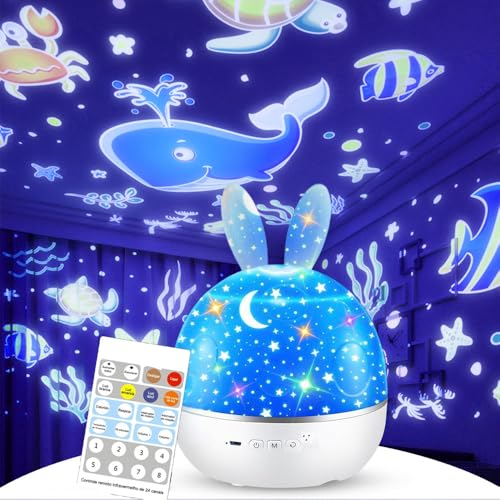 Zenkon Abajur, 110-220V Projetor de Luz Galaxia, Luminaria Que Tocam Música, Projetor Galaxia com 21 Slides