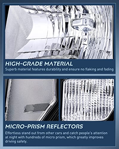 Image of Nilight 2009 2010 2011 2012 2013 2014 F150 Headlight Assembly Black Housing Clear Corner Clear Lens Headlamp Replacement Driver and Passenger Side 2 Pack