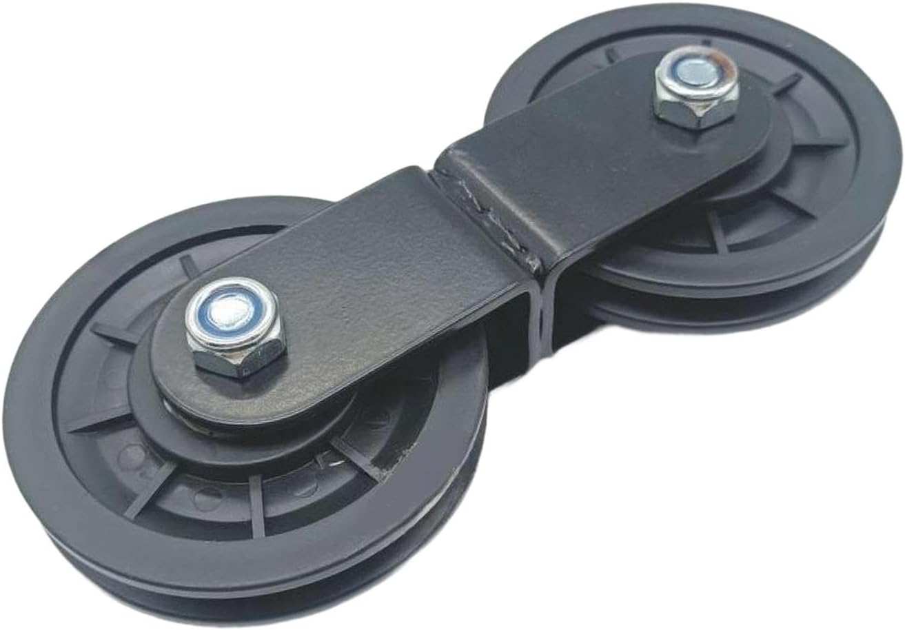 Double Pulley DIY Fitness Equipment Accessories Simple Assembly Pulley System Attachment Home Gym Equipment Accessories, 90mm Pulley