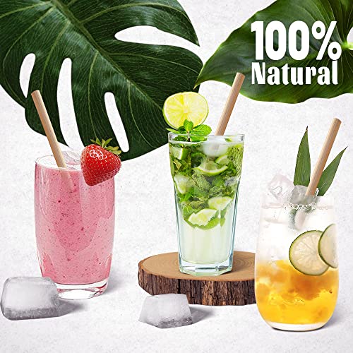 100 Pack DS Reed Natural Bamboo Drinking Straw Reusable BPA Free 7.8