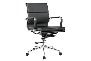 Sleek Modern Office Chair: Ribbed Ergonomic Chair for Comfort and Style