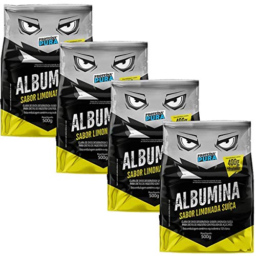 Kit 4X Albumina - 500g Limonada Suíça - Proteína Pura