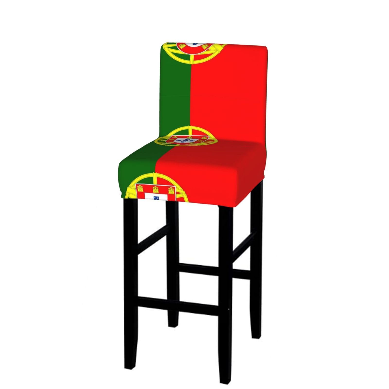 Flag of Portugal Bar Stool Cover-Stretchy Chair Slipcover for Kitchen