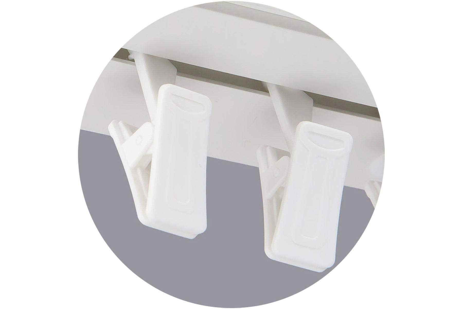Proper Tools PVC Curtain Pole Rail Track Clips - 10 PCS White - Accessories for Curtain Rail Track