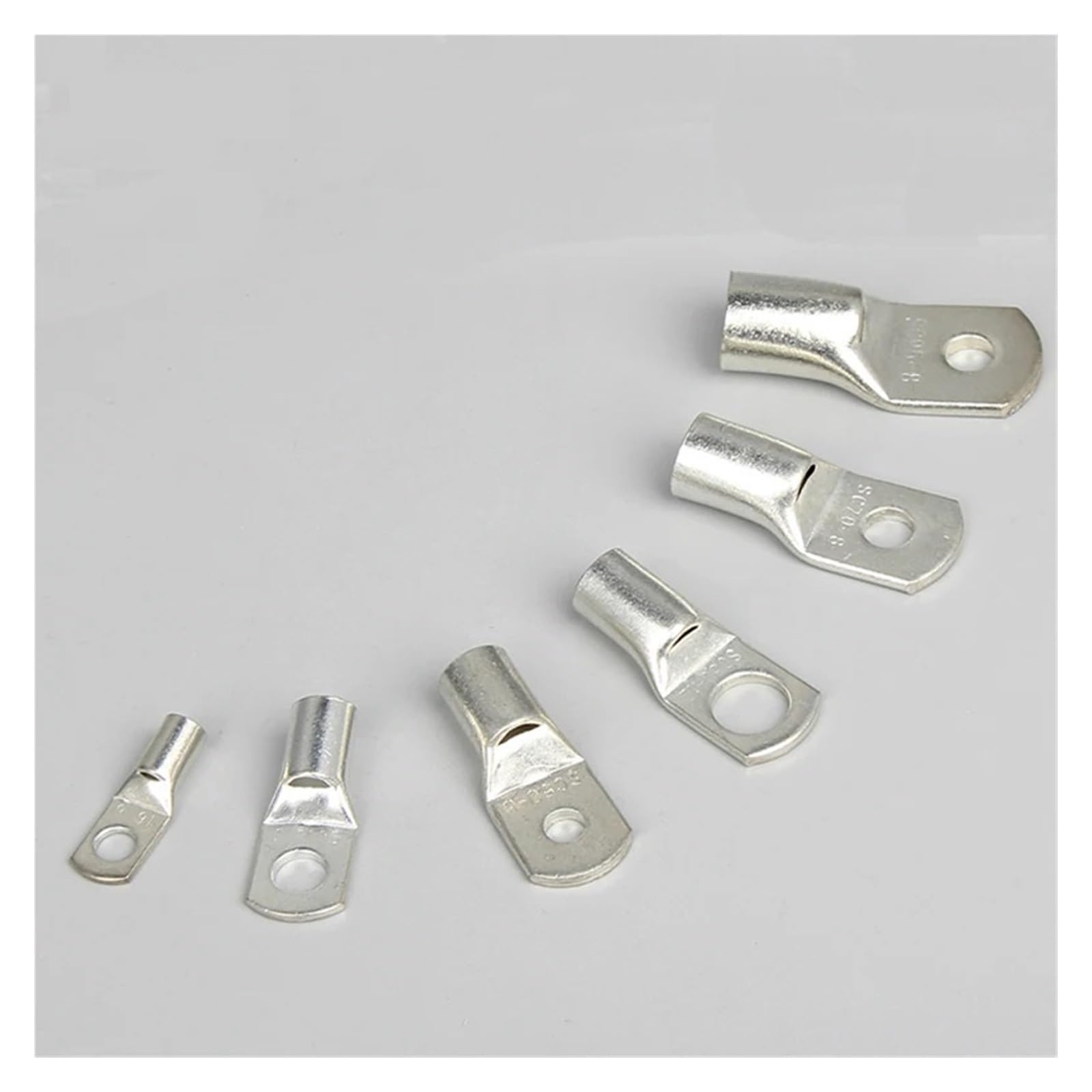 LTRAJUYNH 200PCS 5 GAUGE AWG X 3/8 in TINNED COPPER LUG BATTERY CABLE CONNECTOR TERMINAL SC16-10