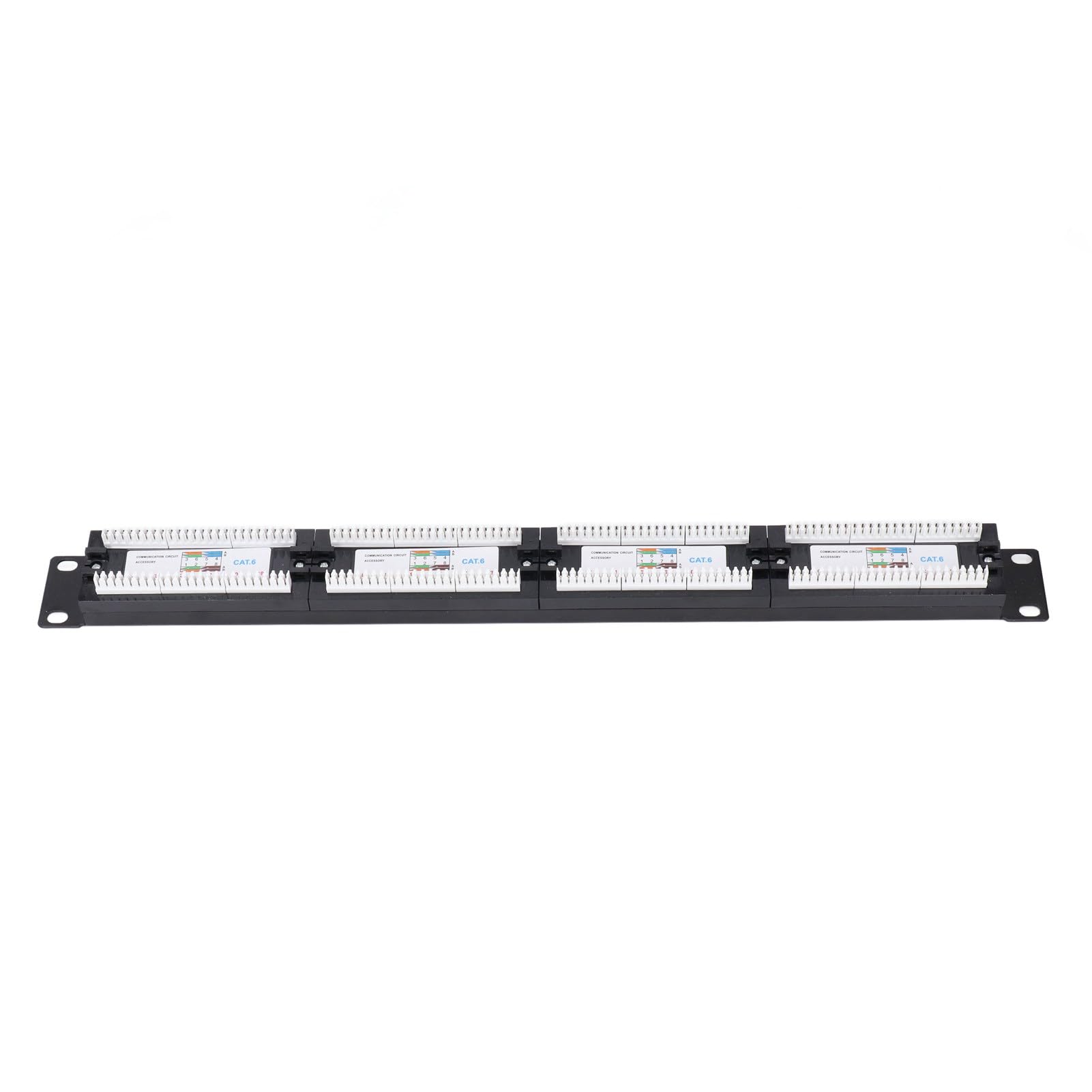Panneau de Brassage Cat6 24 Ports, Panneau de Brassage Réseau RJ45 Robuste avec Contacts Plaqués Or, pour Commutateur Ethernet Gigabit et Réseau 10 Gigabit