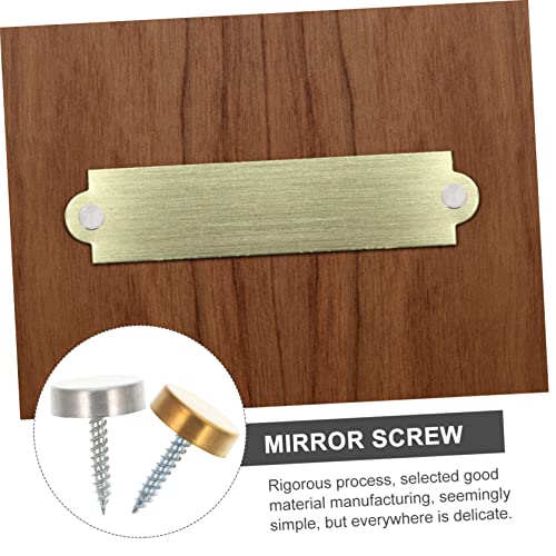 Juego de 16 sets de tornillos decorativos para panel de acero inoxidable para fijación de espejos miniatura 3